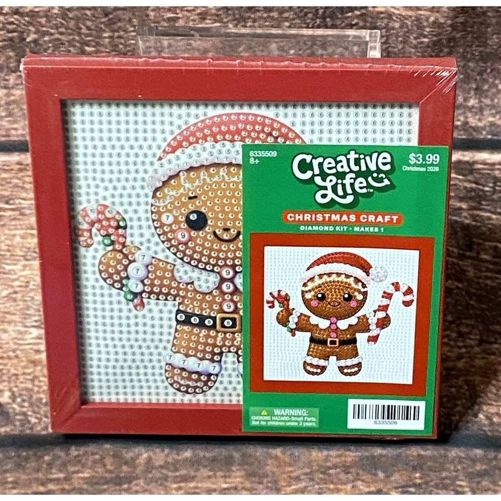 Gingerbread Man Square Diamond Painting Kit in Frame Hobby Lobby Creative Life